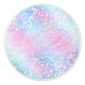Magisch Iridescent Glitter bespaart roze design Keramische Knop (Voorkant)
