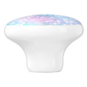 Magisch Iridescent Glitter bespaart roze design Keramische Knop (Zijkant)
