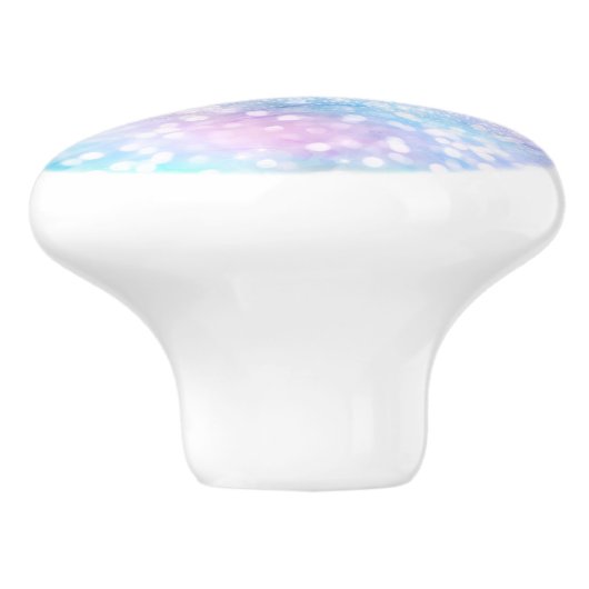 Magisch Iridescent Glitter bespaart roze design Keramische Knop (Zijkant)