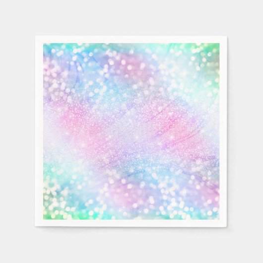 Magisch Iridescent Glitter bespaart roze design Servet (Voorkant)