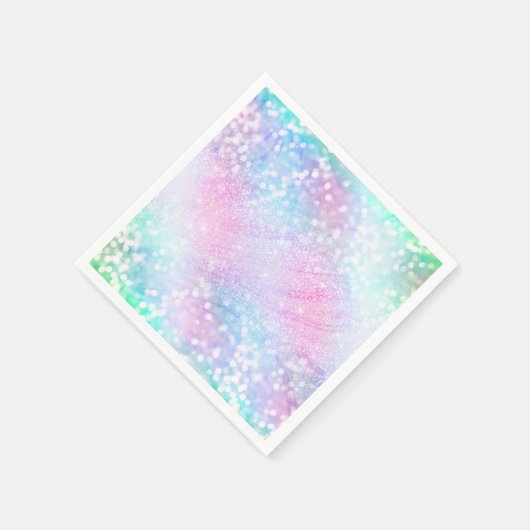 Magisch Iridescent Glitter bespaart roze design Servet (Hoek)