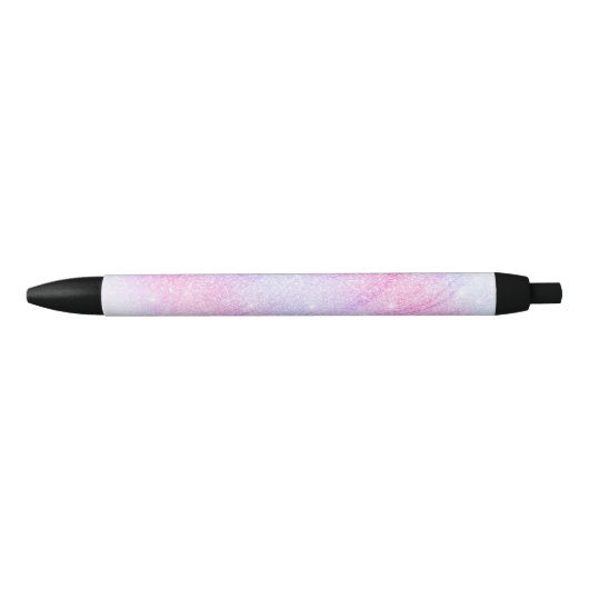 Magisch Iridescent Glitter bespaart roze design Zwarte Inkt Pen (Voorkant)