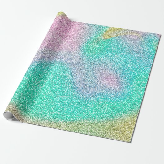 Magisch Iridescent Glitter Holographic Afbeelding Cadeaupapier (Uitgerold)