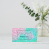 Magisch Iridescent Glitter Holographic Afbeelding Visitekaartje (Staand voorkant)