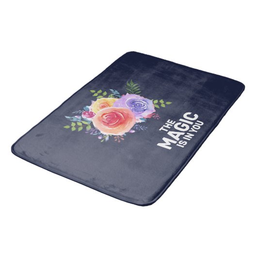 Magisch is in u de Waterverf van het Citaat Floral Badmat (Gekanteld)
