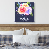 Magisch is in u de Waterverf van het Citaat Floral Canvas Afdruk (Insitu (Slaapkamer))