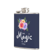 Magisch is in u de Waterverf van het Citaat Floral Heupfles (Links)