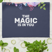 Magisch is in u de Waterverf van het Citaat Floral Theedoek (Gevouwen)