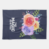 Magisch is in u de Waterverf van het Citaat Floral Theedoek (Horizontaal)