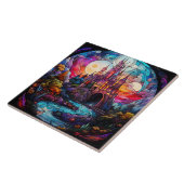 Magisch Kasteel Gebrandschilderd Glas Tegeltje (Zijkant)