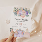 Magisch kasteel moderne roze prinses verjaardag kaart