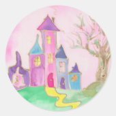 Magisch kasteel ronde sticker (Voorkant)