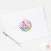 Magisch kasteel ronde sticker (Envelop)