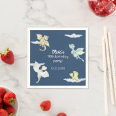 Magisch Kasteel Schattigee Draken Kinder Blauwe Ve Servet (Insitu)