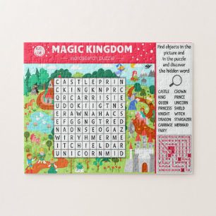 Magisch Kasteel Woordzoekers Kinderen Spel Legpuzzel