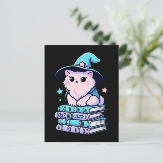 Magisch Kat tovenaar Briefkaart (Staand voorkant)