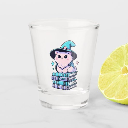 Magisch Kat tovenaar Shot Glas (Voorkant)