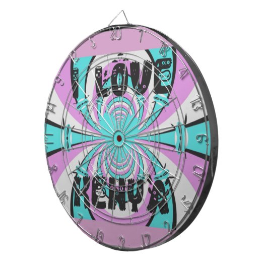 Magisch Kenia: IK HOU VAN KENIA Dartbord (Voorkant Rechts)