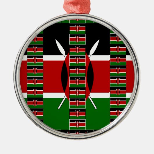 🇰🇪 Magisch Kenia: Lijst van Eenheid en Trots Metalen Ornament (Voorkant)