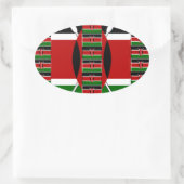 🇰🇪 Magisch Kenia: Lijst van Eenheid en Trots Ovale Sticker (Tas)