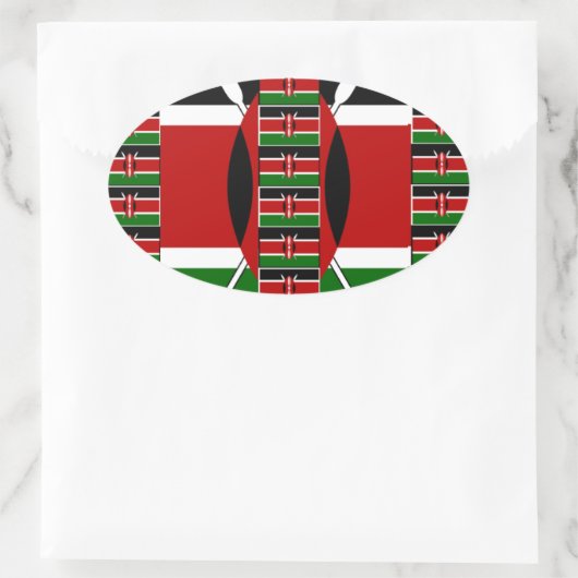 🇰🇪 Magisch Kenia: Lijst van Eenheid en Trots Ovale Sticker (Tas)