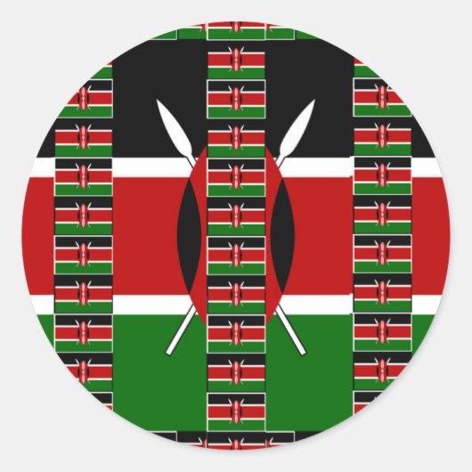 🇰🇪 Magisch Kenia: Lijst van Eenheid en Trots Ronde Sticker (Voorkant)