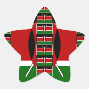 🇰🇪 Magisch Kenia: Lijst van Eenheid en Trots Ster Sticker