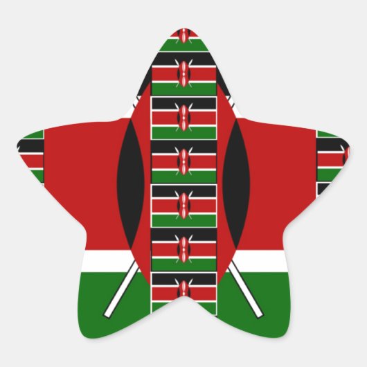 🇰🇪 Magisch Kenia: Lijst van Eenheid en Trots Ster Sticker (Voorkant)