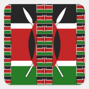 🇰🇪 Magisch Kenia: Lijst van Eenheid en Trots Vierkante Sticker
