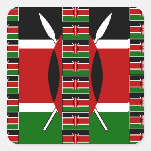 🇰🇪 Magisch Kenia: Lijst van Eenheid en Trots Vierkante Sticker (Voorkant)