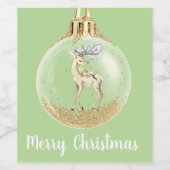 Magisch kerstbal scene ornament wijn etiket (Enkel label)