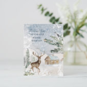 Magisch kerstbos Deer Bird Briefkaart (Staand voorkant)