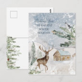 Magisch kerstbos Deer Bird Briefkaart (Voorkant / Achterkant)