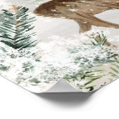 Magisch kerstbos Deer Bird Poster (Hoek)