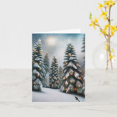 Magisch Kerstbos Kaart (Gele Bloem)