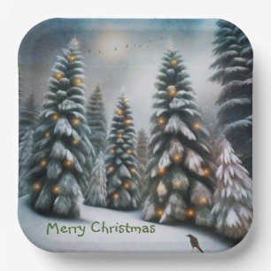 Magisch Kerstbos Papieren Bordje