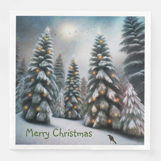 Magisch Kerstbos Servet (Voorkant)