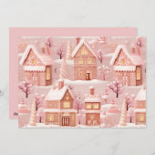 Magisch Kerstdorp Gepersonaliseerd Feestdagenkaart (Voorkant / Achterkant)