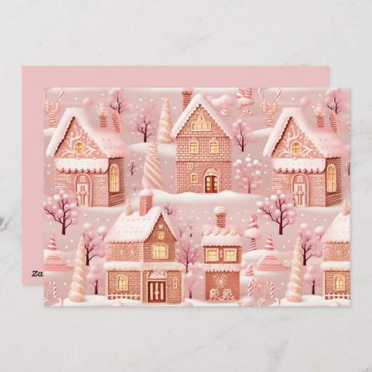 Magisch Kerstdorp Gepersonaliseerd Feestdagenkaart (Voorkant / Achterkant)