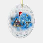 Magisch kerstdorp keramisch ornament (Rechts)