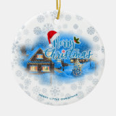 Magisch kerstdorp keramisch ornament (Voorkant)