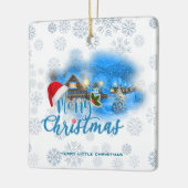 Magisch kerstdorp keramisch ornament (Links)