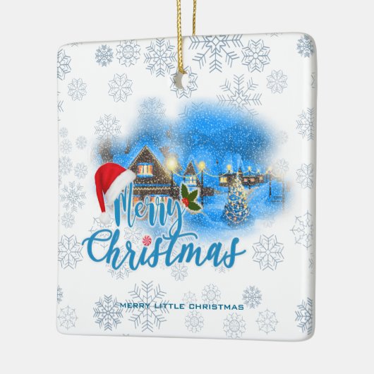 Magisch kerstdorp keramisch ornament (Links)