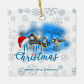 Magisch kerstdorp keramisch ornament (Voorkant)