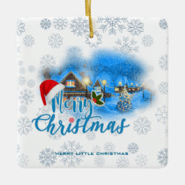 Magisch kerstdorp keramisch ornament