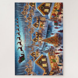 Magisch Kerstdorp Santa Reindeer Winter Legpuzzel