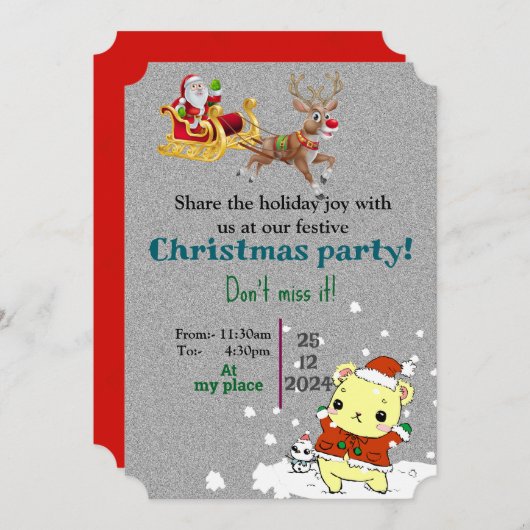 Magisch kerstfeest kaart (Voorkant / Achterkant)