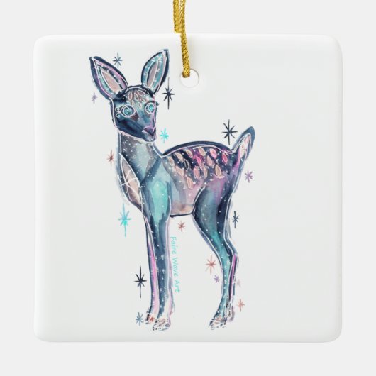 Magisch kersthert keramisch ornament (Voorkant)