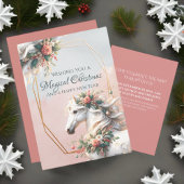 Magisch kerstnieuwjaarspaard kaart