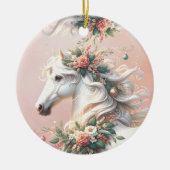 Magisch kerstnieuwjaarspaard keramisch ornament (Voorkant)